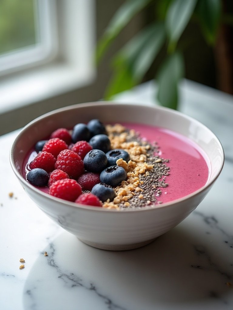 Low Carb Smoothie bowls — overhead shot
