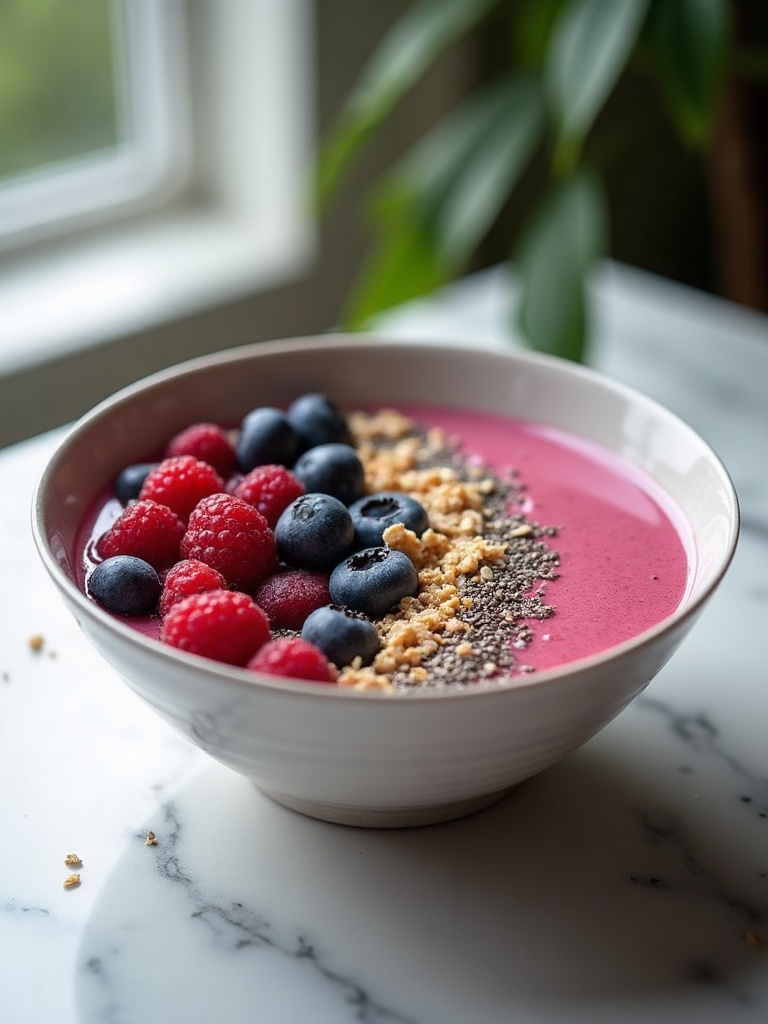 Low Carb Smoothie bowls — overhead shot