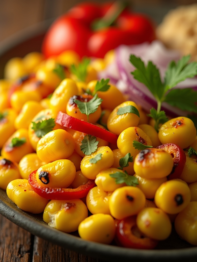 Quick Corn salad close-up bite