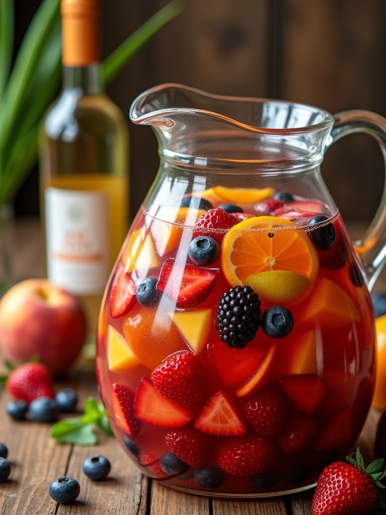 Summer sangria close-up bite