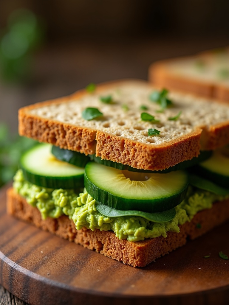 Vegan Picnic sandwiches close-up bite