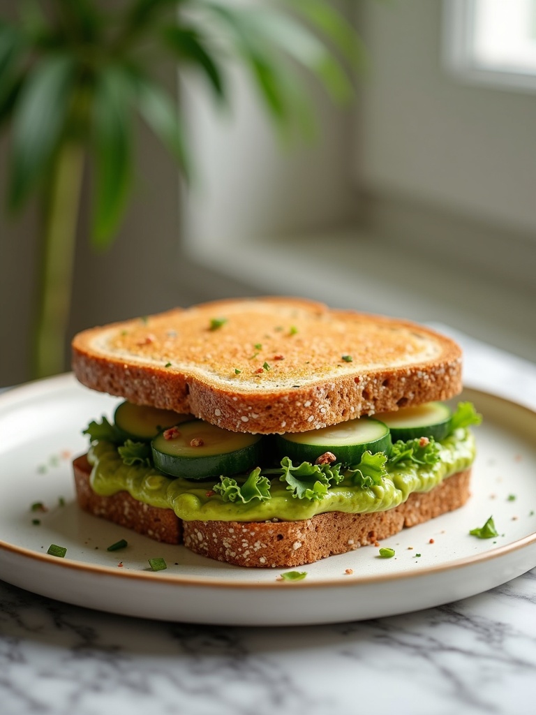 Vegan Picnic sandwiches — overhead shot
