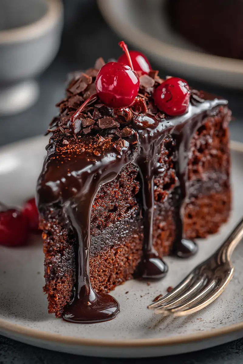 Baking rich chocolate cake with cocoa, flour, eggs, and sugar.