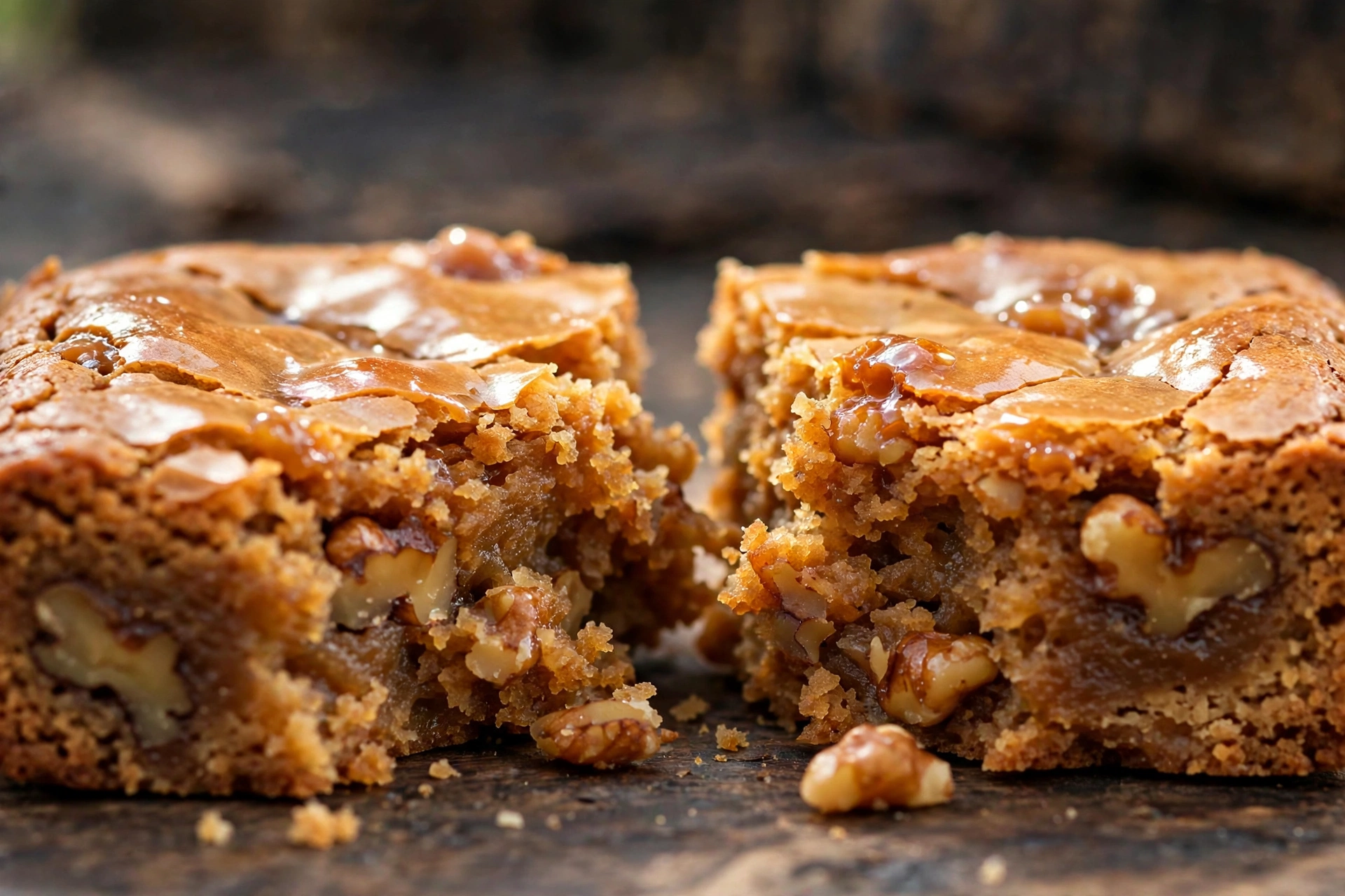 maple walnut blondies stack